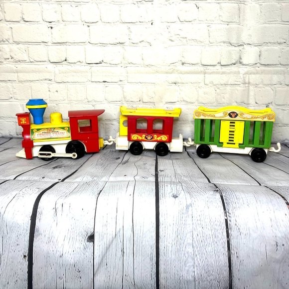 Fisher-Price Other - FISHER PRICE 1970 Vintage #991 Retro Play HORN Family Circus 3-PC Train Kids Set